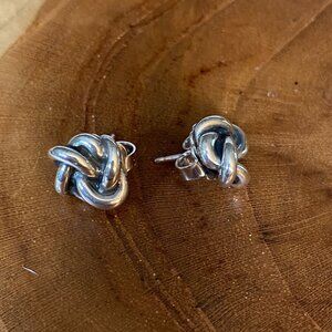 RETIRED James Avery Lover's Knot Ear Post Earrings, Sterling Silver